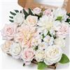 Fairblo Fiori Finti per Decorazioni Grandi Testa di Fiore Artificiale 6-14 cm Intenso Fiori Artificiali con Stelo e Foglie Rose Finte Peonia Dalie per Decorazioni Matrimoni Torte Feste Casa DIY, Rosa