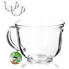 KADAX Bicchieri da tè grandi da 480 ml con manico, set da 2 pezzi, bicchieri lavabili in lavastoviglie per bevande calde come tè, caffè e cacao, tazze da tè, bicchieri da caffè in vetro, tazze da