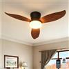 ZOMLBOF 3 Pale in ABS Effetto Legno Lampadario a Ventola da Soffitto LED Dimmerabile,Tempistica,Ventilatore da Soffitto con Luce e Telecomando (36),Motore DC Silenzioso,per Camera da Letto e Soggiorno-36 in