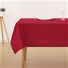 Deconovo Tovaglia Natalizia Impermeabile Rettangolare in 100% Poliestere Copritavolo Moderno Tinta Unita Un Pezzo in Tessuto Oxford Tavolo per Sala da Pranzo 130x280 CM Rosso