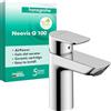 hansgrohe Neovis Q 71349000 - Miscelatore lavabo senza scarico, rubinetto bagno con beccuccio altezza 96 mm, miscelatore lavabo a risparmio idrico (EcoSmart), cromato, 71349000