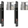 Amig - Chiusura da incasso per finestre e porte scorrevoli in alluminio - Serratura a gancio da incasso - Misure: 192 x 28 mm - Colore: Nero - Bordo squadrato - Installazione con viti
