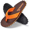 Gumbies Duckbills - Ciabatte da bagno con suola in gomma antiscivolo in pneumatici per auto riciclati, ponticello morbido in bottiglie in PET riciclate, plantare ergonomico, Marrone arancio, 44 EU
