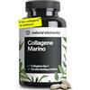 natural elements Collagene Marino 1000 mg, 180 Capsule, Collagene Puro al 100%, Specifico per la Cura della Pelle, Integratore di Collagene Marino, Scorta per 3 Mesi, Collagene Tipo I ad Alta Biodisponibilità