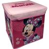 CARTOON Pouf contenitore pieghevole Minnie Disney 30 cm per cameretta seduta portaoggetti salvaspazio in tessuto rigido ideale per giochi libri e vestiti