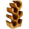 Kinaree Portabottiglie in legno massiccio per 6 bottiglie - Portabottiglie a colonna da 50 cm in forma di albero in un unico pezzo di acacia massiccia (Suar) con aspetto rustico