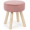 Decor Space Poltrona Pouf Adeline per interno, con struttura in legno di pino e mdf da 34x34x38cm Rosa Antico