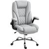 HOMCOM Poltrona da ufficio, sedia da ufficio ergonomica con ampia seduta imbottita, altezza regolabile, braccioli sollevabili, schienale alto, girevole a 360°, tessuto in velluto, carico 135 kg