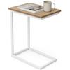 PALUPLUS Tavolino a Forma di C per Divano in Legno MDF, Misura 40x30x60 cm, Struttura in Metallo color Bianco, Tavolo da studio, Lavoro, Supporto per Laptop, Portata Massima 7 Kg -1997F -3,4