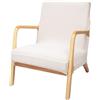Generic Copripoltrona Elasticizzato in Jacquard a Righe, Coprituta Moderno Mid-Century, per Poltrona Relax/Sedia a Dondolo con Braccioli in Legno(White)