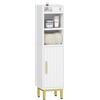 Fobyfurny Mobile da Bagno, Mobiletto Bagno Salvaspazio, Design Verticale, Ripiani Regolabili, 20 x 20 x 83 cm, Bianco FFBC001PW1