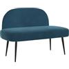 vidaXL Panchina imbottita con schienale Blu 110 x 60 x 76 cm Velluto
