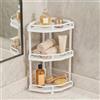 LLSZAHD Mensola Angolare Per Doccia, Porta Shampoo Doccia Senza Forare, Portaoggetti Doccia Da Terra, Organizer Per Cosmetici Profumi Per Piano Di Lavoro, Per Bagno e Cucina(Size:3-Tier,Color:Bianco)