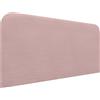 DHOME Testiera Letto Imbottita Liscia Curva in Lino 70 cm Altezza per Parete Acustica Testiere Fonoassorbenti Testiera Letto Camera da Letto (Rosa Cipria, 135cm)
