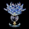 Generic Portacandele in cristallo a forma di loto, portacandele votivo, per la casa, decorazione per anniversario di matrimonio (blu)