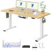 FLEXISPOT Scrivania Regolabile in Altezza 160x80 cm, Piano in Bambù Massello 25 mm, 2 Motori, Display con 4 Memorie, Gestione Cavi