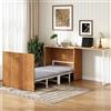 NNJN Letto pieghevole con scrivania girevole e materasso, letto salvaspazio con ruote, ideale per piccoli spazi, camere degli ospiti e home office (colore legno)
