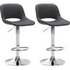 CLP Set di 2 sgabelli da bar Camden I rivestiti in similpelle Colore:nero;Materiale base:Metallo effetto cromato