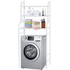 MAGIC SELECT Scaffale sopra lavatrice | Mensola da Bagno e Lavanderia Salvaspazio con 3 ripiani | Scaffale Organizer Impermeabile | Regolabili in altezza