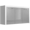 MB Muebles Bonitos, Credenza Madia Nelia, Soggiorno Moderno, Melamina Lucida, Bianco e Grigio, 144x80x42cm