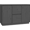 vidaXL Credenza Grigia 111x34x75 cm in Legno Massello di Pino