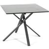 SIEDITI FUORI E DENTRO Tavolo quadrato 90x90 cm con gambe ad incrocio e top in laminato effetto Granito, tavolo da pranzo per 4 persone, gambe ad X, stile modeno - Carlo
