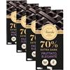 Venchi - Tavoletta di Cioccolato Fondente 70%, 78 g - Con Miscele di Cacao Selezionate - Senza Glutine - Vegano (Confezione da 4)