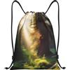 Generic Zaino con Coulisse Morning Sunlight in Wilderness Borsa con Coulisse Impermeabile Sacca da Palestra Grande capacità Drawstring Backpack per Spiaggia Vacanze Viaggi