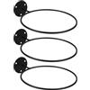 LALAFINA Supporto da Muro in Ferro Nero 3 Unitá, Supporto Resistente senza Deformazioni per Esporre Palloni da Calcio e Basket in Casa