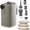 Generic Pompa ad aria da viaggio, ricaricabile, con luce da campeggio e 5 ugelli, piccola pompa per materasso, galleggianti, casa, viaggi, sport, spiaggia, strada all'aperto