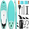 Teoryieer Tavola Da Surf Gonfiabile Adulto,320CM Gonfiabili Sup con Accessori: Pagaia, Pompa,Pinne di Pesce *3,Capacità Carico di 135 KG,Plus Tavola Sup Per Adatto Surfisti Tutti i Livelli (Verde Menta)