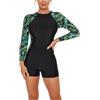 GHHZML Tuta Da Immersione Costume Da Bagno Intero A Maniche Lunghe Donna, Con Cerniera, Surf, Floreale, For Ragazza, Protezione Solare(Blue,L)