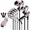 SZLIFE Set Golf Principianti 11 Pezzi, Mazze da Golf in Acciaio per Destrorsi, Driver, Legni, Mazze da Ferro, Putter e Sacca, Argento/Nero