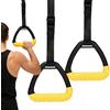 Generico Anelli Da Ginnastica - Coppia 12x14x2,4 Cm (360 G) Con Cinghie Regolabili E Nastro Adesivo | Cerchi Olimpici Per Fitness, Attrezzatura Per Allenamento Per La Della Parte Superiore Del Corpo, Kit