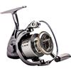Tidgel Mulinello da pesca per baitcasting, in argento, con resistenza di 12 kg, corpo in lega di zinco elettrolitico, manico CNC per acqua salata, spigola, luccio, surf casting (S5000)
