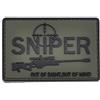LA PATCHERIA Patch SNIPER Out of Sight Out of Mind 7.5x5cm - Patch 100% Gomma con Velcro® originale Velcro® Brand Hook Cucito sul Retro - 3D alta definizione - per Decorare Giacche, Zaini, Uniformi