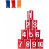 KiBcsLic Gioco Lancio Al Barattolo Materiale Metallico Set Lancio Al Barattolo Migliora la Coordinazione Set Anelli e Sacchetti per Giardino, Numeri Rossi