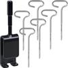 Jnchdghwa Per il Kit di Attrezzi per Ancoraggio RGQSUN per Setup di Ice Shanty per Pesca Ghiaccio con Adattatore per Trapano e 6 Picchetti per