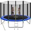 tectake® Trampolino Elastico per Bambini e Adulti da Giardino Ø 244/305/366/396/427/457 cm, Certificato GS, Rete di Sicurezza per Bambini e Scaletta, Trampolino Fitness e Sport, Bordo Imbottito