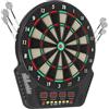 EasegantEl Target de Freccette Elettronique,Set di freccette elettroniche,con 6 freccette,24 teste di freccette 4 schermi LED 27 modalità 243 varianti 16 giocatori,Auto punteggio voce,case,bar,giardino