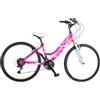 Velomarche Bazam - Bicicletta da Ragazza Mountain Bike Red Moon 24, 18 Velocità, Telaio in Acciaio, MTB, Taglia 32, Fucsia