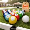 Generic Set da biliardo per calcio da biliardo in pelle da 16 pezzi all'aperto, set da gioco enorme con palline da biliardo per calcio, per la sala giochi del cortile del giardino 22CM