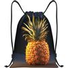 Generic Zaino con Coulisse Pineapple Fruit Drawstring Backpack Pieghevole Sacchetta Sportiva Resistente Borsa con Coulisse per Unisex Viaggi Vacanze