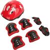 Syrisora Set di Caschi da Bici per Bambini, Equipaggiamento Protettivo Regolabile con Ginocchiere, Gomitiere, Polsiere, per Ciclismo, Scooter, dai 5 Ai 14 Anni (Rossa)