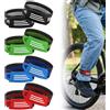 pangdapengpeng 8 Pezzi Clip Pantaloni Bicicletta, Fasce Catarifrangenti Elastiche, Fermagli Riflettenti Regolabili per Ciclismo, Jogging, Corsa (Blu+Rosso)