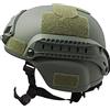 Hperu Casco veloce imbottito 22, 05-23, 62 pollici dimensione libera casco softair paintball guida laterale regolabile supporto Nvg protezione antiurto per caccia verde
