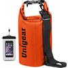 Unigear Borse Impermeabili/Borse Impermeabili/Dry Bag (2L/5L/10L/20L/30L/40L) per attività all'aria aperta e sport acquatici campeggio nautico kayak pesca con sacchetto impermeabile del telefono
