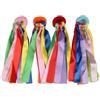 Generico Corda Elastica Nastro da Polso Pom Puntelli da Ballo Cheerleader Fiori a Mano Sport di Squadra Design Multicolore