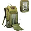 WAUDUOE Zaino Tattico Medico Da 35 Litri, Borsa For Forniture, Zaino Di Pronto Soccorso Con Design Completamente Aperto For Escursioni In Campeggio, Avventure All'aria Aperta(Green 2)