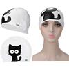 Nosqew Cuffia da Nuoto Unisex per Gatti, Cuffia da Nuoto da Donna per Tutti i, da Sportiva in Silicone Ad Alta elasticità, da per Donna Adulta con v (gatto normale)